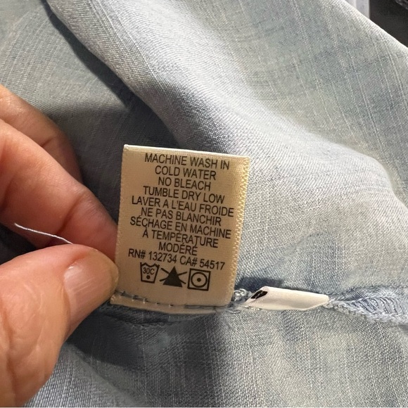 Cloth & Stone Anthropologie Light Blue Chambray Shirt Dress size medium - Picture 10 of 11